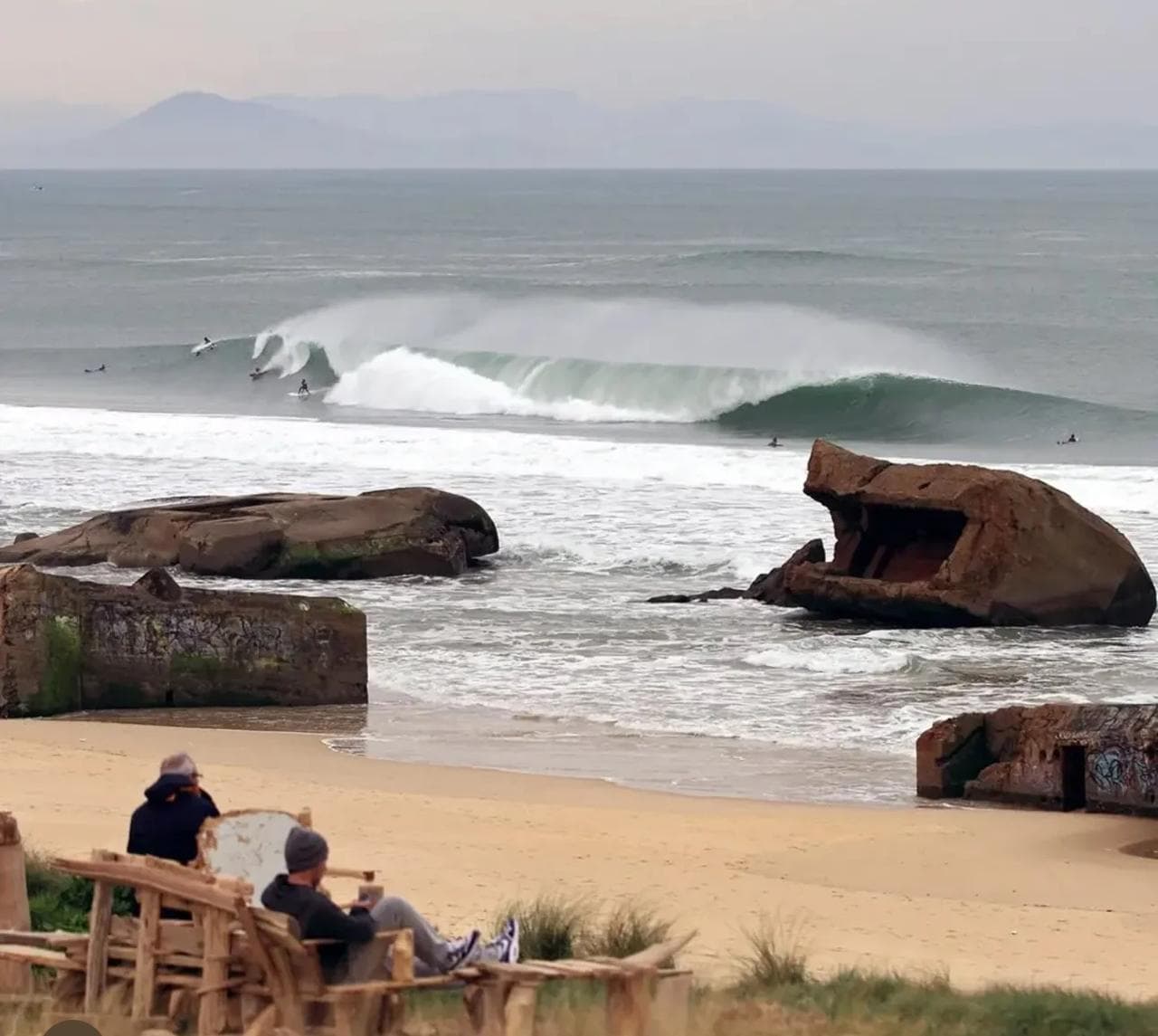 Vague à La Piste devant le blockhaus de Capbreton